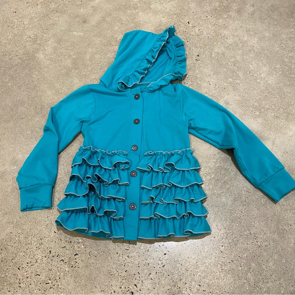 Ruffle hooded jacket toddler girl size 4T